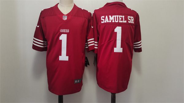 Men San Francisco 49ers #1 Deebo Samuel Red Vapor Untouchable Limited Stitched Football Jersey