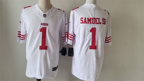 Men San Francisco 49ers #1 Deebo Samuel White Vapor Untouchable Limited Stitched Football Jersey