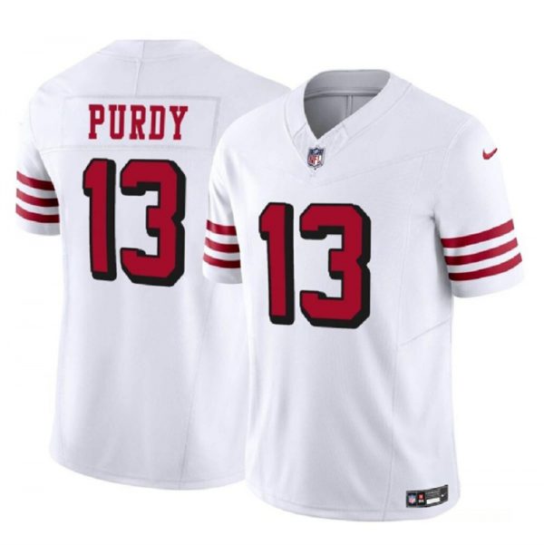 Men San Francisco 49ers #13 Brock Purdy 2023 F.U.S.E. New White Vapor Untouchable Limited Stitched Football Jersey