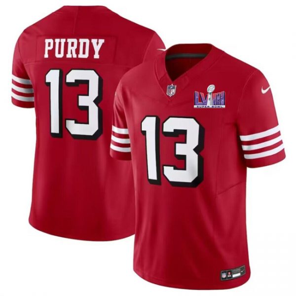 Men San Francisco 49ers #13 Brock Purdy New Red F.U.S.E. Super Bowl LVIII Patch Vapor Untouchable Limited Stitched Football Jersey