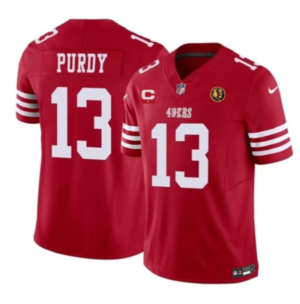 Men San Francisco 49ers #13 Brock Purdy Red 2023 F.U.S.E. With 1-star C Ptach And John Madden Patch Vapor Limited Stitched Football Jersey