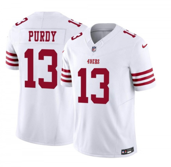 Men San Francisco 49ers #13 Brock Purdy White 2023 F.U.S.E. Vapor Untouchable Limited Stitched Football Jersey