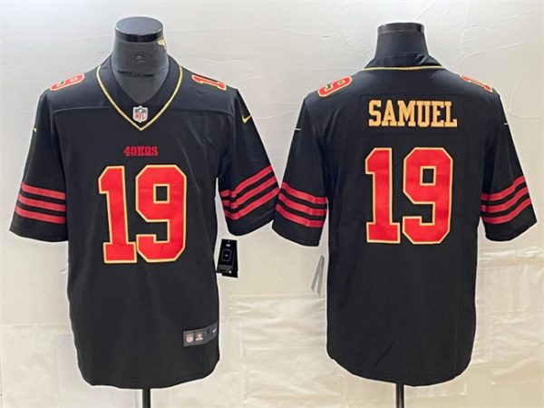 Men San Francisco 49ers #19 Deebo Samuel Black Gold Stitched Jersey