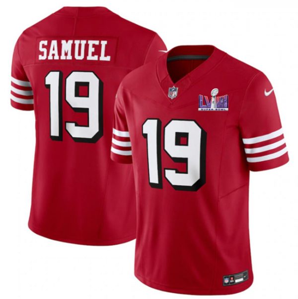 Men San Francisco 49ers #19 Deebo Samuel New Red F.U.S.E. Super Bowl LVIII Patch Vapor Untouchable Limited Stitched Football Jersey