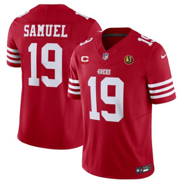 Men San Francisco 49ers #19 Deebo Samuel Red 2023 F.U.S.E. With 1-star C Ptach And John Madden Patch Vapor Limited Stitched Football Jersey