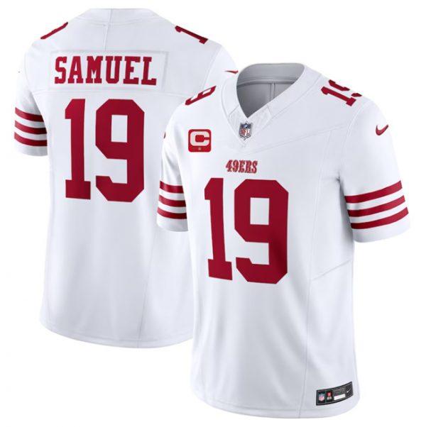 Men San Francisco 49ers #19 Deebo Samuel White 2023 F.U.S.E. With 1-Star C Patch Vapor Untouchable Limited Stitched Football Jersey