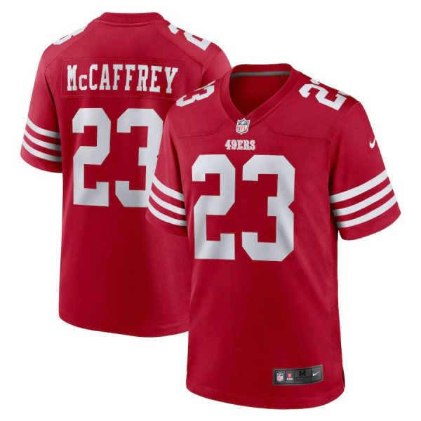 Men San Francisco 49ers #23 Christian McCaffrey 2022 Red Stitched Football Game Jersey
