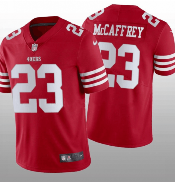 Men San Francisco 49ers #23 Christian McCaffrey Red Vapor Untouchable Stitched Jersey