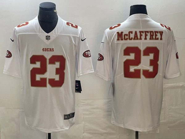 Men San Francisco 49ers #23 Christian McCaffrey White Vapor Untouchable Limited Stitched Jersey