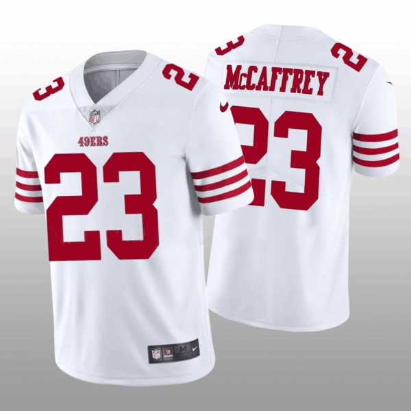 Men San Francisco 49ers #23 Christian McCaffrey White Vapor Untouchable Stitched Jersey