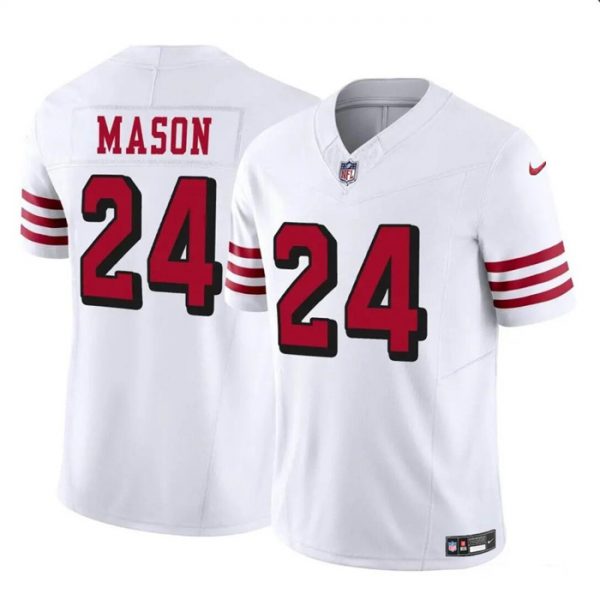 Men San Francisco 49ers #24 Jordan Mason New White 2023 F.U.S.E. Stitched Football Jersey