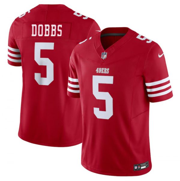 Men San Francisco 49ers #5 Josh Dobbs Red 2024 F.U.S.E Vapor Untouchable Limited Stitched Football Jersey