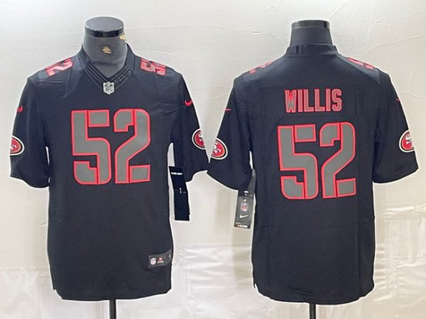 Men San Francisco 49ers #52 Patrick Willis Black Impact Limited Stitched Jersey