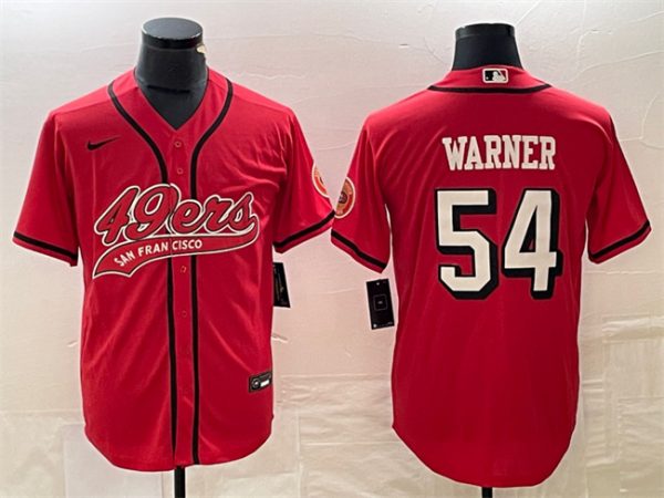 Men San Francisco 49ers #54 Fred Warner New Red Cool Base Stitched Baseball Jersey