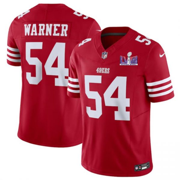 Men San Francisco 49ers #54 Fred Warner Red F.U.S.E. Super Bowl LVIII Patch Vapor Untouchable Limited Stitched Football Jersey
