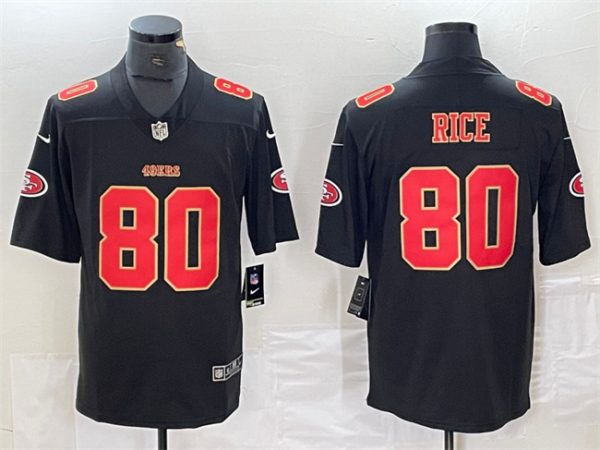 Men San Francisco 49ers #80 Jerry Rice Black Vapor Untouchable Limited Stitched Jersey