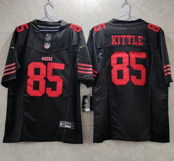Men San Francisco 49ers #85 George Kittle Black 2023 F.U.S.E. Vapor Untouchable Limited Stitched Football Jersey