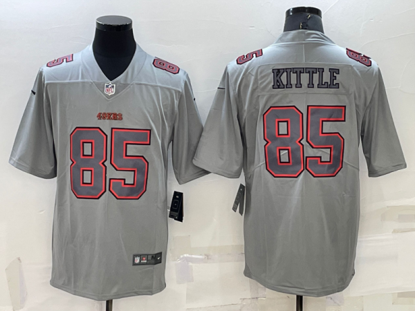 Men San Francisco 49ers #85 George Kittle Grey Atmosphere Fashion Stitched Jersey