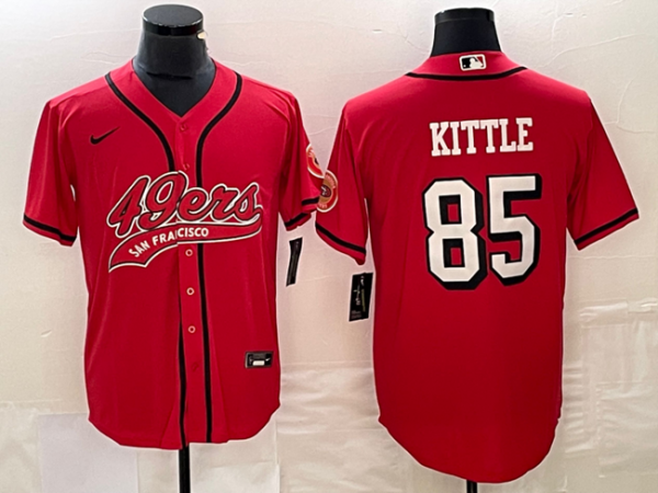 Men San Francisco 49ers #85 George Kittle New Red Cool Base Stitched Baseball Jersey