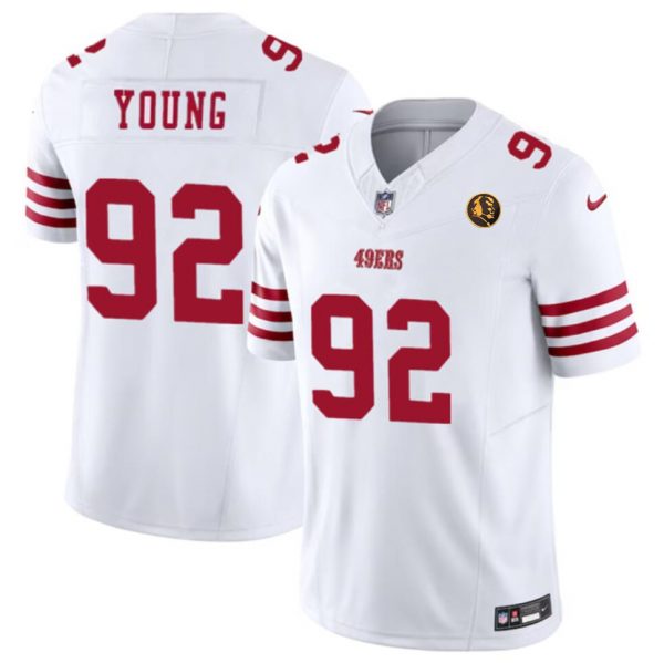 Men San Francisco 49ers #92 Chase Young White 2023 F.U.S.E. With John Madden Patch Vapor Limited Stitched Football Jersey