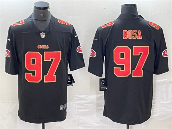 Men San Francisco 49ers #97 Nick Bosa Black Vapor Untouchable Limited Stitched Jersey