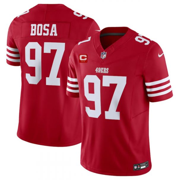 Men San Francisco 49ers #97 Nick Bosa Red 2023 F.U.S.E. With 2-Star C Patch Vapor Untouchable Limited Stitched Football Jersey