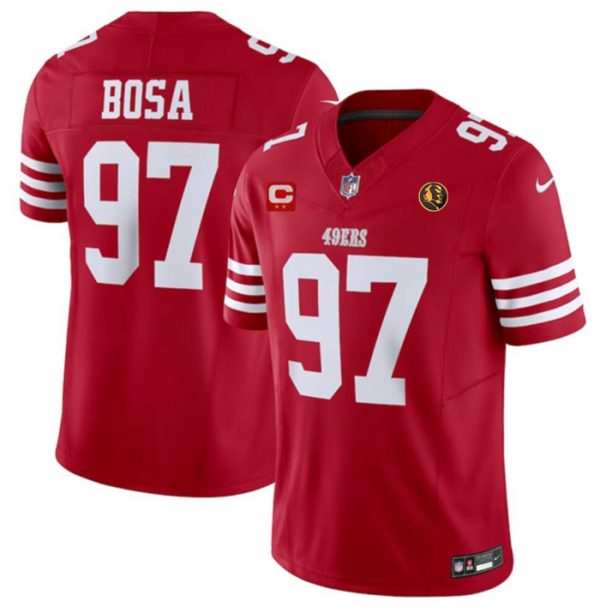 Men San Francisco 49ers #97 Nick Bosa Red 2023 F.U.S.E. With 2-star C Ptach And John Madden Patch Vapor Limited Stitched Football Jersey