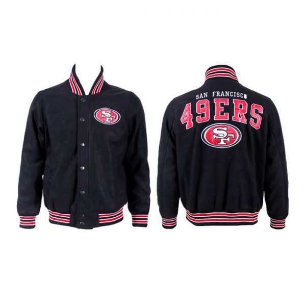 Men San Francisco 49ers Black Stitched Jacket