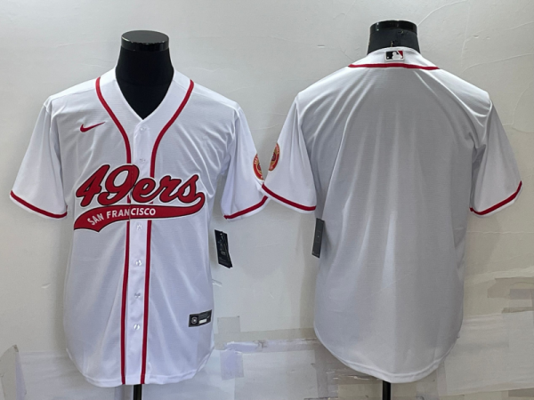 Men San Francisco 49ers Blank White Cool Base Stitched Baseball Jersey