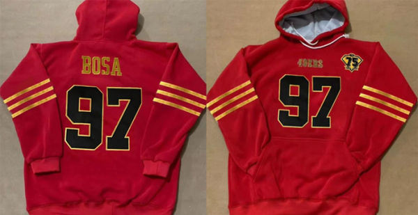 San Francisco 49ers Customized Red Gold 75th Anniversary Alternate Pullover Hoodie