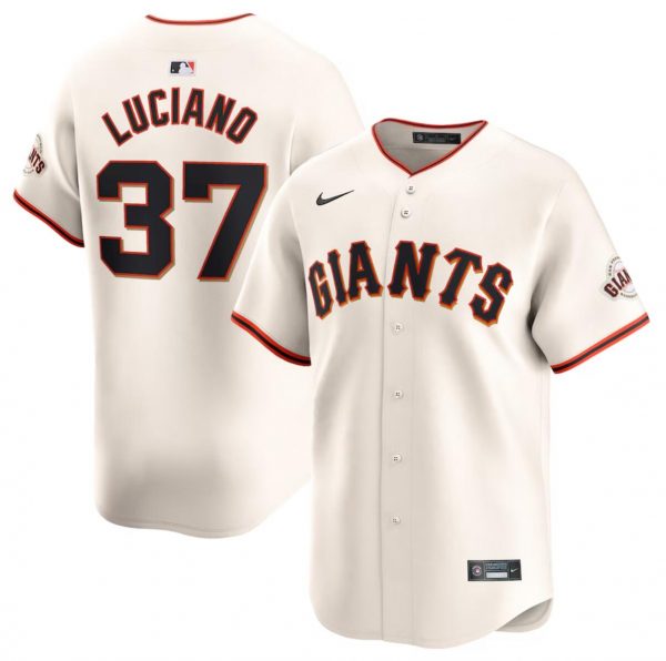 Men San Francisco Giants #37 Marco Luciano Cream Home Limited Stitched Baseball Jersey