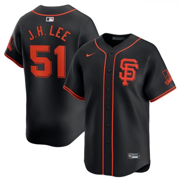 Men San Francisco Giants #51 Jung Hoo Lee Black 2024 Black AlternateLimited Stitched Baseball Jersey