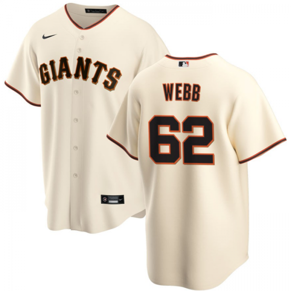 Men San Francisco Giants #62 Logan Webb Cream Cool Base Stitched Jersey