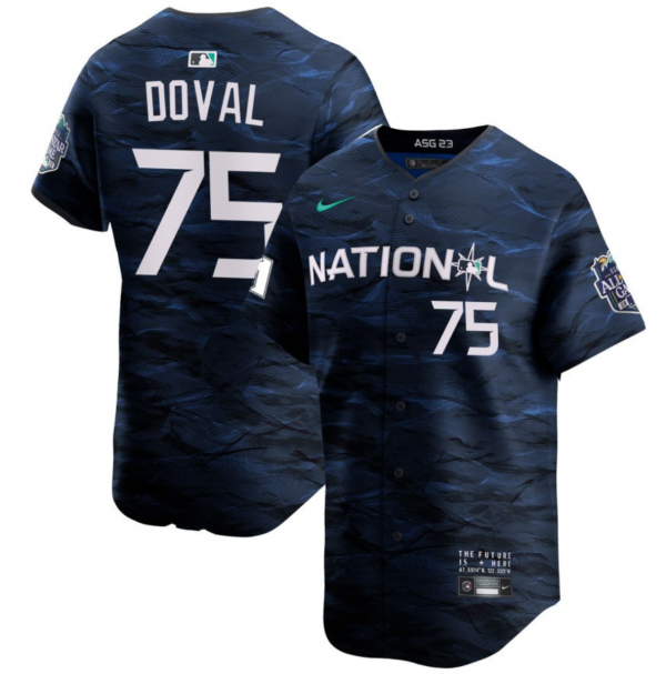 Men San Francisco Giants #75 Camilo Doval Royal 2023 All-star Cool Base Stitched Jersey