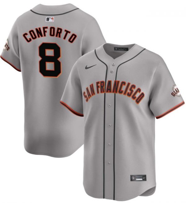 Men San Francisco Giants #8 Michael Conforto Grey Away Limited Stitched Baseball Jersey
