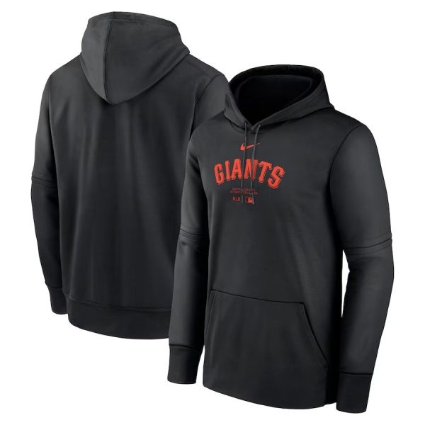 Men San Francisco Giants Black Collection Practice Performance Pullover Hoodie