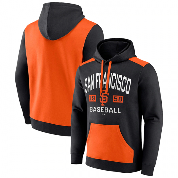 Men San Francisco Giants Black/Orange Chip In Pullover Hoodie