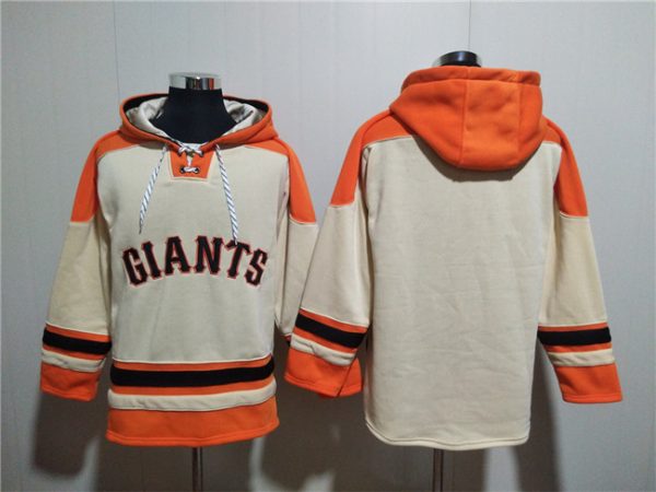 Men San Francisco Giants Blank Cream Ageless Must-Have Lace-Up Pullover Hoodie
