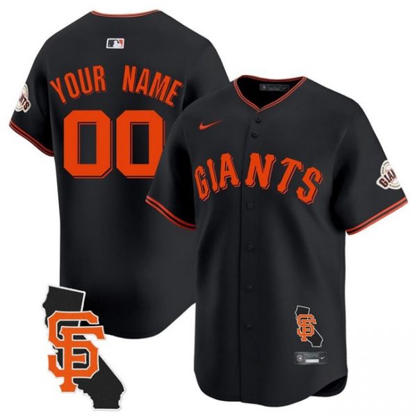 San Francisco Giants Customized Black California Patch Vapor Premier Limited Stitched Jersey