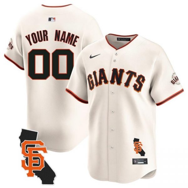 San Francisco Giants Customized Cream California Patch Vapor Premier Limited Stitched Jersey