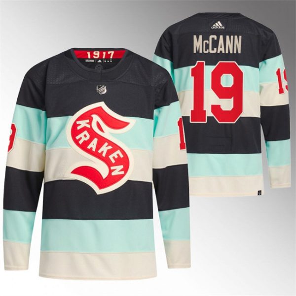 Men Seattle Kraken #19 Jared McCann 2024 Deep Sea Blue Winter Classic Stitched Jersey