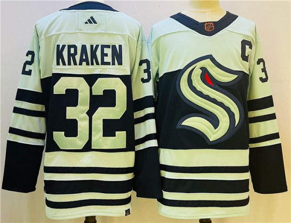 Men Seattle Kraken #32 Kraken Ice Blue 2022-23 Reverse Retro Stitched Jersey