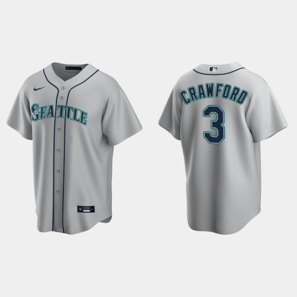 Men Seattle Mariners #3 J.P. Crawford Grey Cool Base Stitched jersey