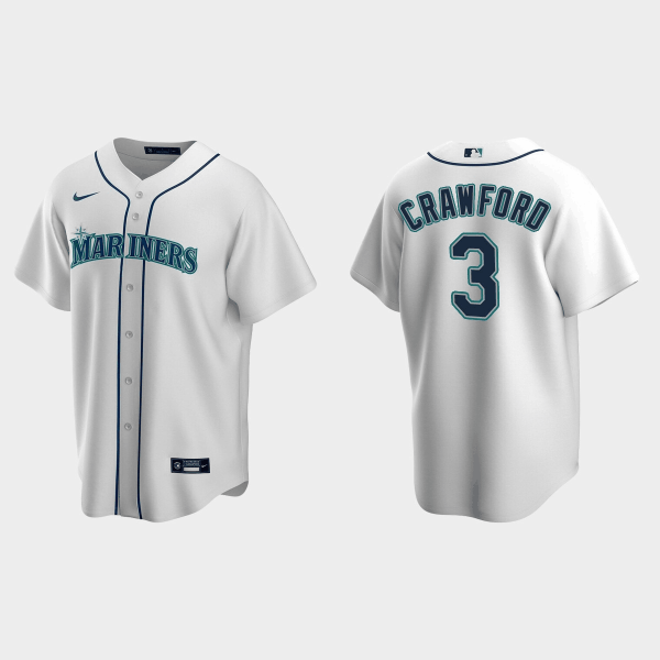 Men Seattle Mariners #3 J.P. Crawford White Cool Base Stitched jersey