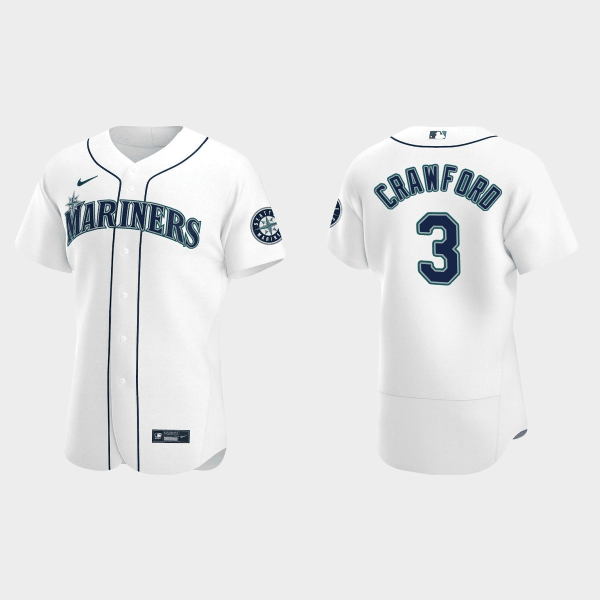 Men Seattle Mariners #3 J.P. Crawford White Flex Base Stitched Jersey