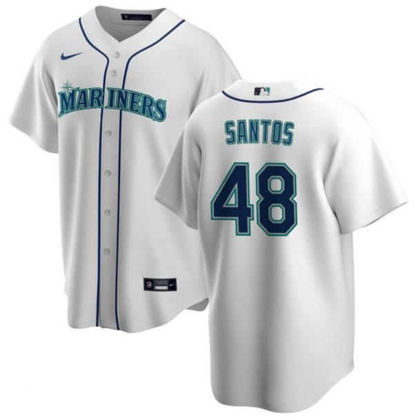 Men Seattle Mariners #48 Gregory Santos White Cool Base Stitched jersey