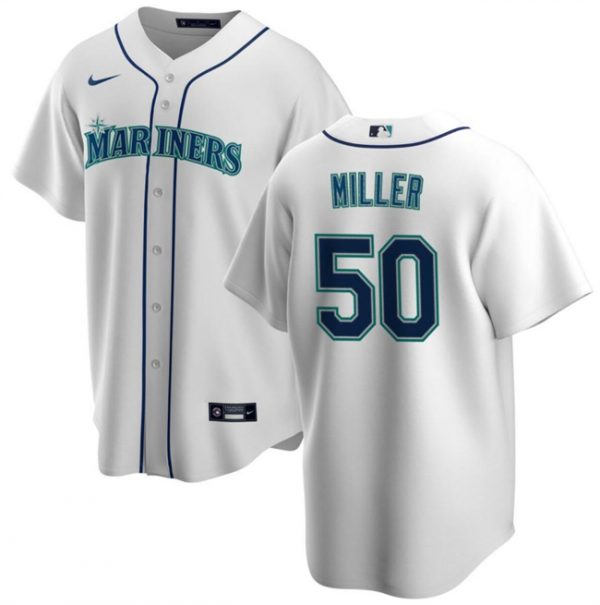 Men Seattle Mariners #50 Edgar Martinez White Cool Base Stitched jersey