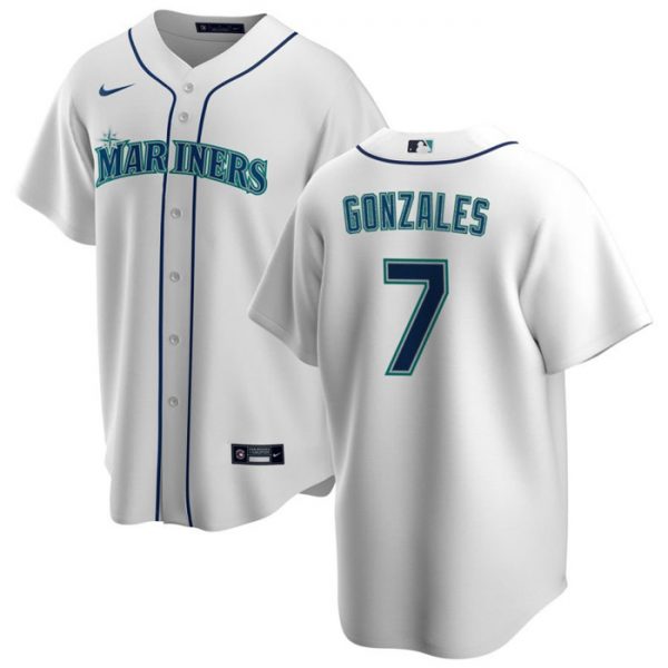 Men Seattle Mariners #7 Marco Gonzales White Cool Base Stitched jersey