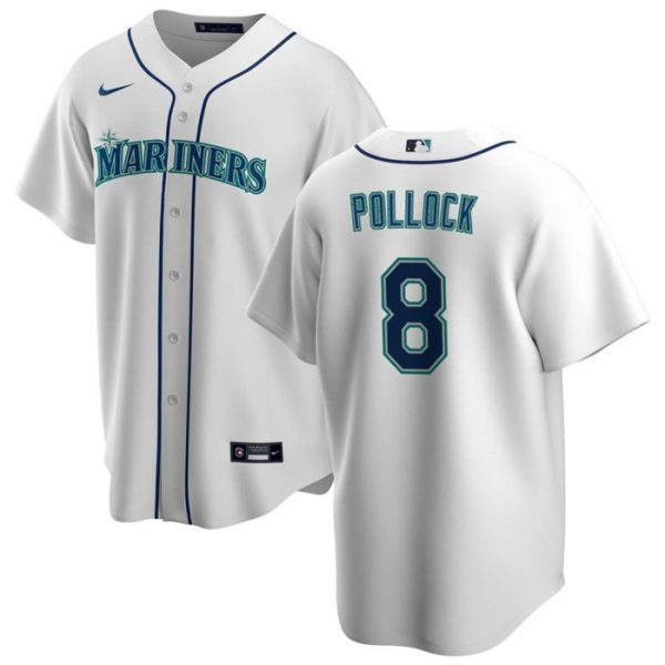 Men Seattle Mariners #8 AJ Pollock White Cool Base Stitched jersey