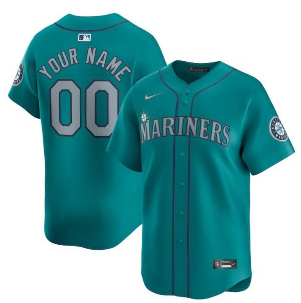Seattle Mariners Active Player Custom Aqua Alternate Limited Stitched jersey